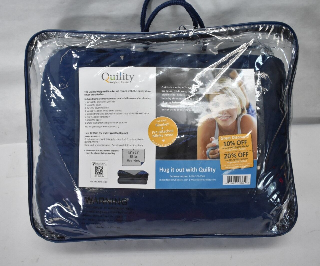 Quility Weighted Blanket 15 lbs 48' x 72