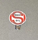 VINTAGE STANDARD POLARINE  GASOLINE PLATE TOPPER PORCELAIN SIGN CAR TRUCK OIL