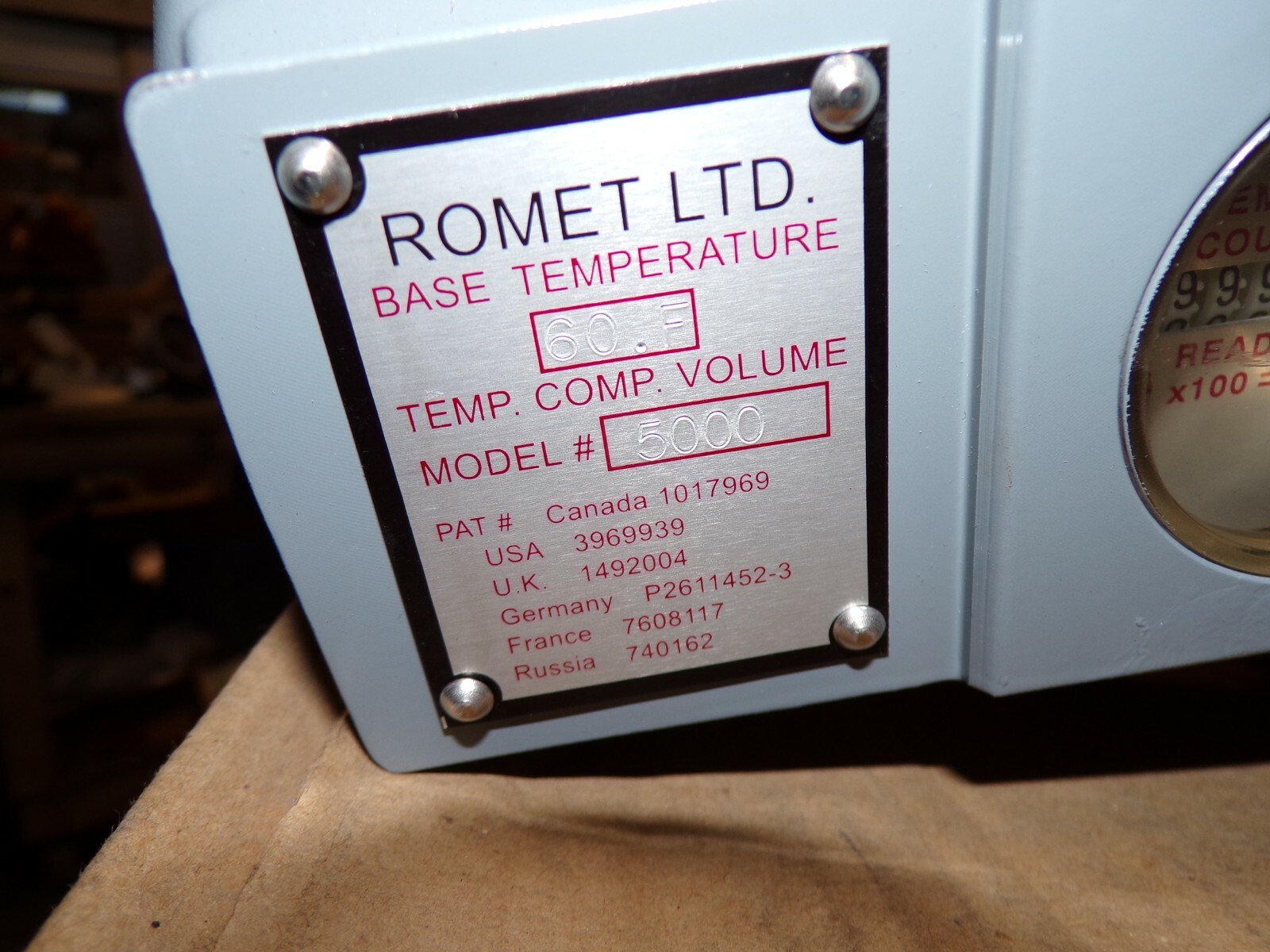 NEW ROMET 3" PORT ROTARY GAS METER MODEL 5000 CAP 5000 ft3/H 175 PSI