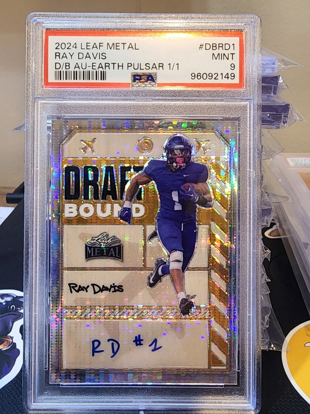 Ray Davis Leaf Metal Draft Bound Autographs #DBRD1 Gold Pulsar 1/1