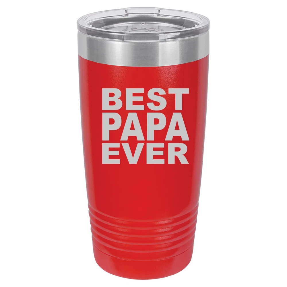 Tumbler 20oz 30oz Travel Mug Cup Vacuum Insulated Stainless Steel Best Papa Ever
