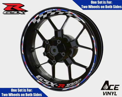 Suzuki GSX-R 1000 Wheel Decals Rim Stickers Tape Graphic Set Rims Stripes GSXR