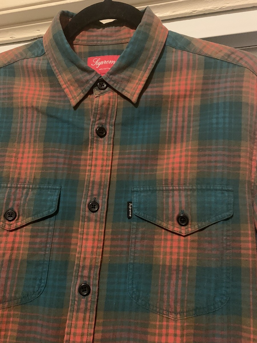 supreme medium vintage hombre plaid flannel shirt Rare Wtaps