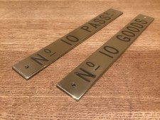 Railway Signal Box ~ Instrument Plates/Lever Plates   No 10 PASSr. & No 10 GOODS