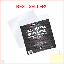 BCW 45 RPM Record Sleeves - 100 Count  Fits Standard 7 Inch Single 45s  Snug-F