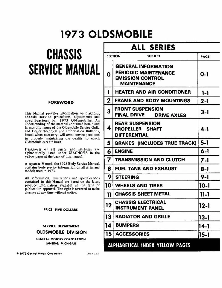 Manual de serviço para Oldsmobile 1973 - Imagem 3 de 4