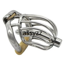 Stainless Steel Male Chastity Device Men Metal Cage Tube Lock Belt Restraint 166