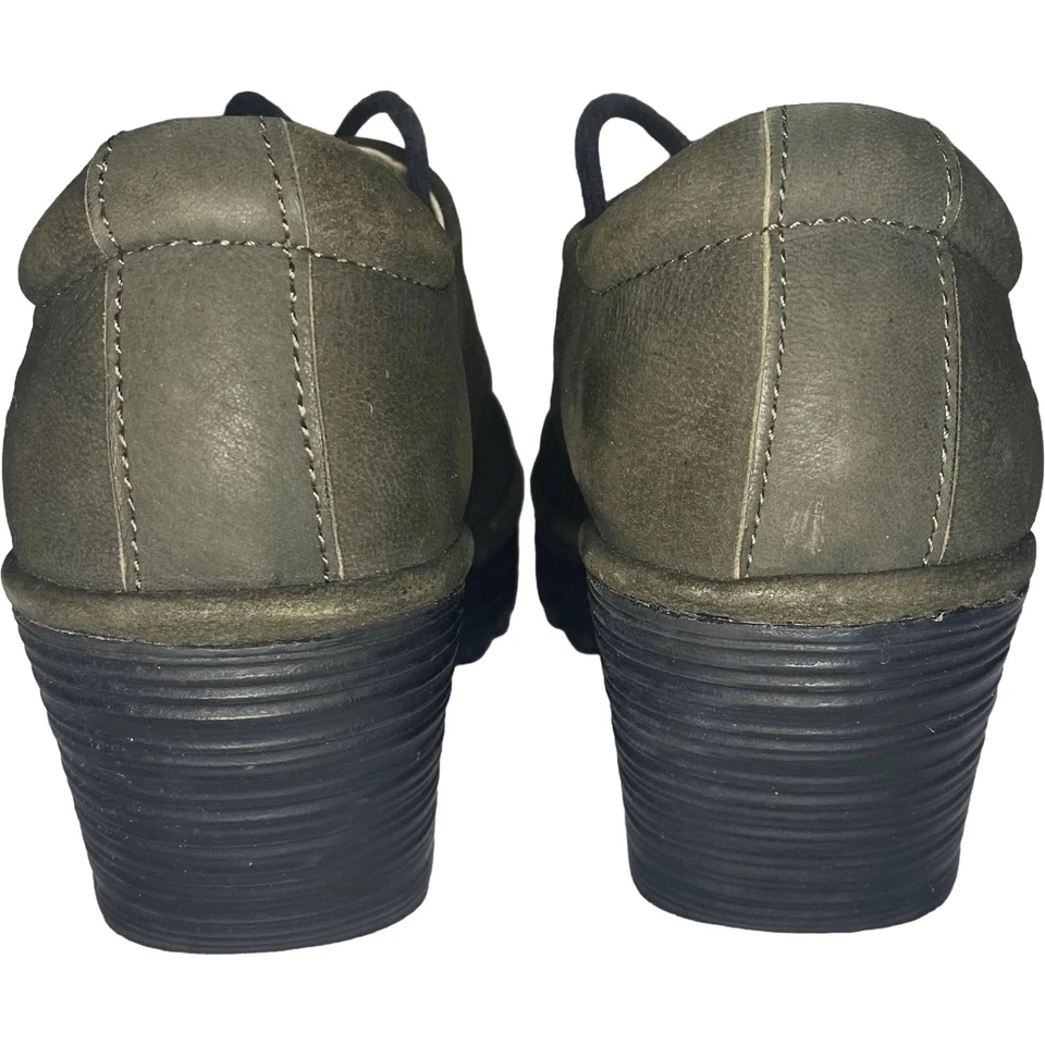 Fly London Brown Leather Lace Up Boot Wedge Heels Shoes Euro 39 Womens US 8.5/9 - Image 4 of 4