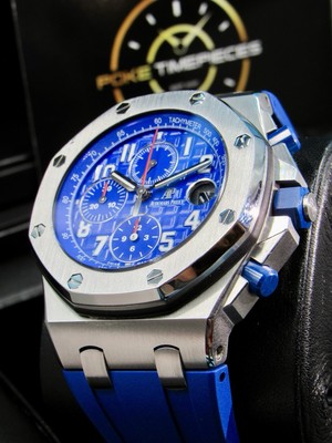 Audemars Piguet Royal Oak Offshore Indigo Blue 42mm 26470ST Box Papers