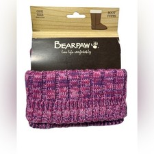 New Bearpaw Women's Knit Cuff Boot Toppers one size pink
