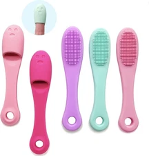 5-Pack Soft Silicone Manual Facial Cleansing Brushes, Face Random Color 