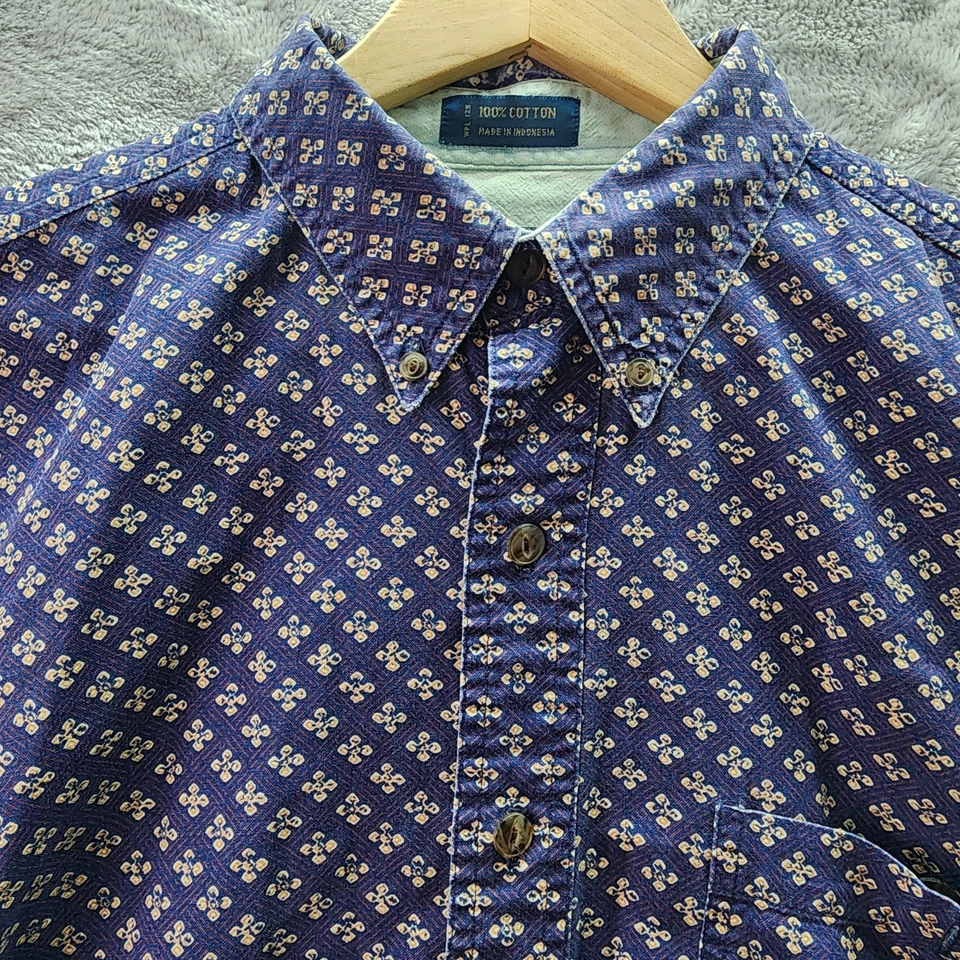Chaps Ralph Lauren Men’s Button-Up Shirt XL Purple Geometric Print 100% Cotton - Image 3 of 4