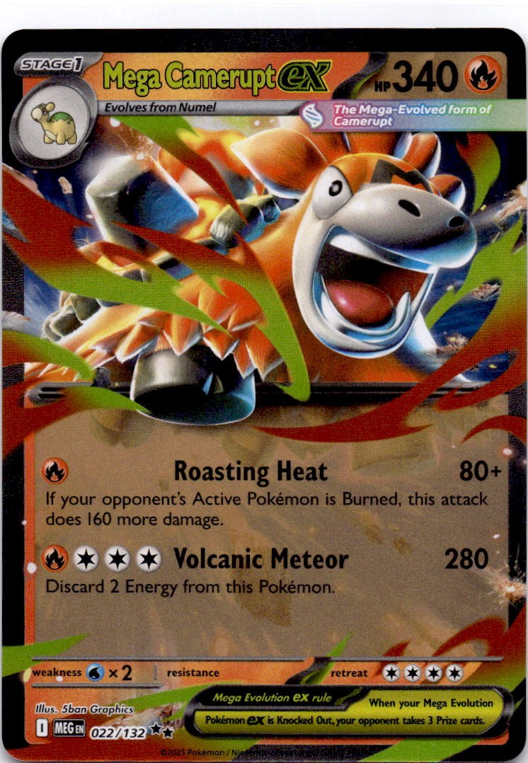 Mega Camerupt ex Double Rare ME01: Mega Evolution 022/132 NM
