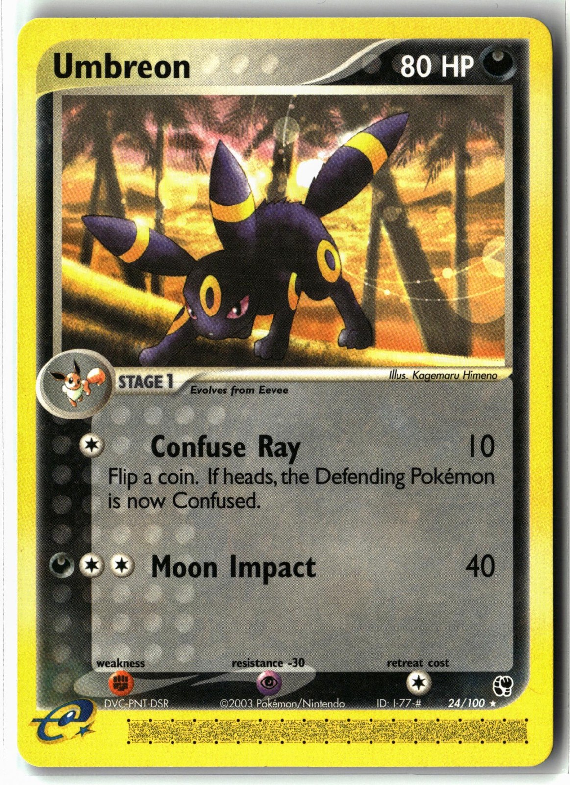 Umbreon ⭐️ 24/100 Rare Sandstorm 2003 Pokemon NM