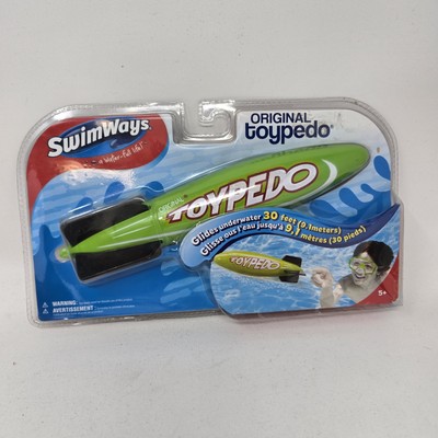 NEW SEALED 2013 ORIGINAL SwimWays Toypedo, Rare GREEN, Glides 30',  9'' Long