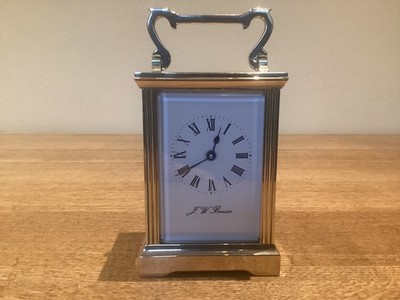 J. W. Benson ~ Acht Tage Messing Kutschenuhr ~ schöner Zustand & voll funktionsfähig