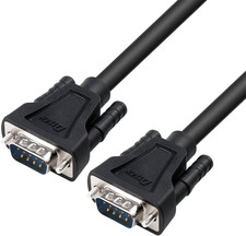 10Ft RS232 Serial Cable DB9 Null Modem Male to Male Cord Simple Cross TX RX Line
