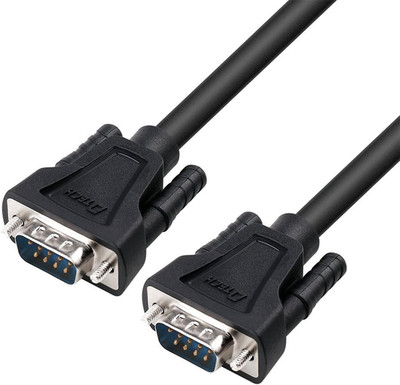 10Ft RS232 Serial Cable DB9 Null Modem Male to Male Cord Simple Cross TX RX Line