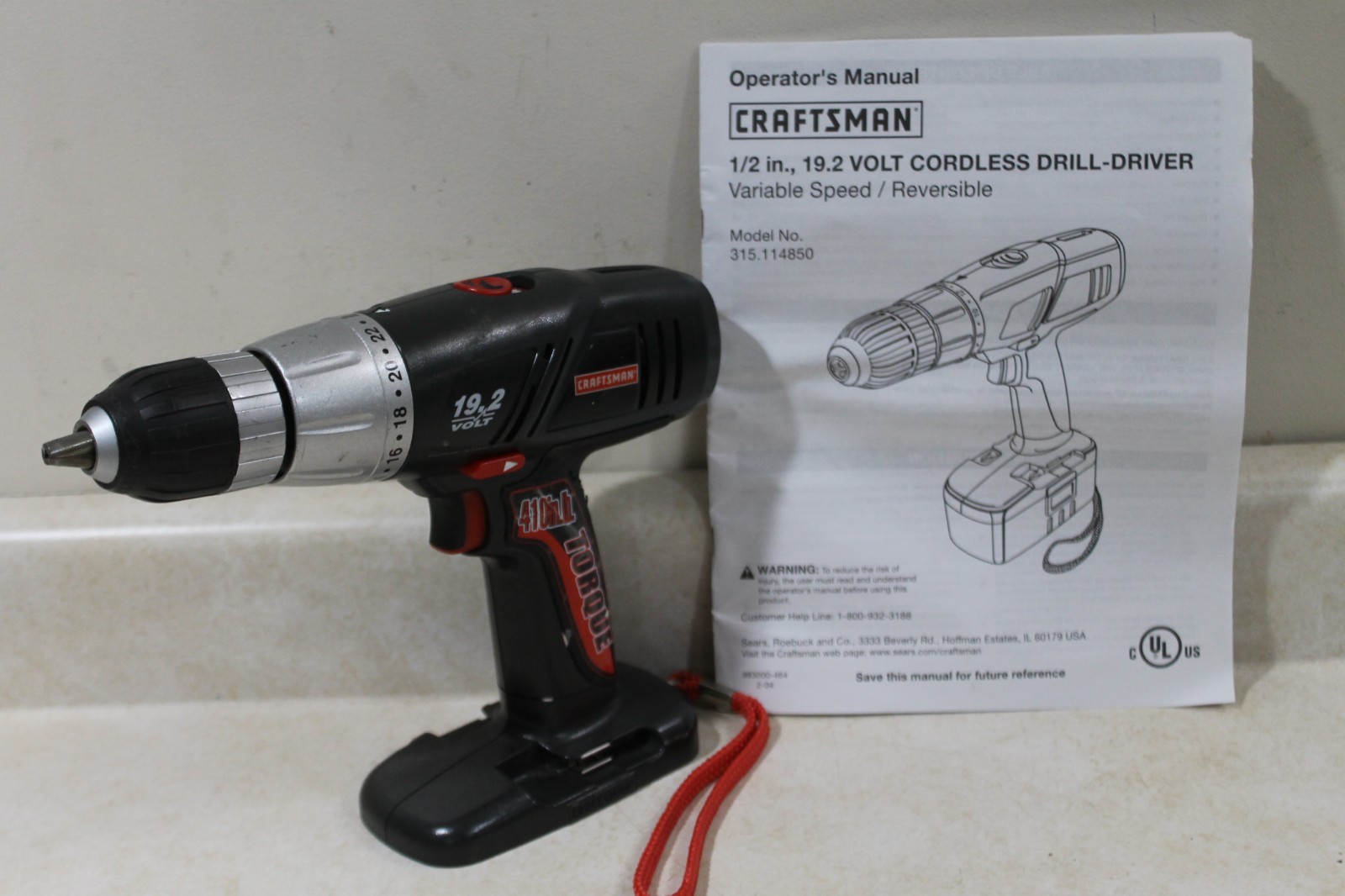 TESTED (video) Craftsman C3 19.2v Volt 1/2" in Drill/Driver w/ Manual 315.114850