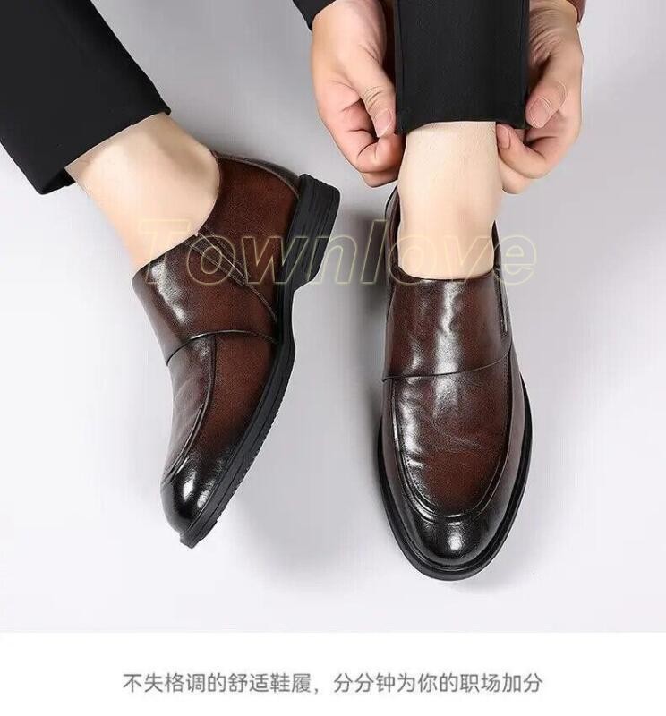 SAOLA Scarpe uomo ecopelle punta tonda tacco basso slip on eleganti formali ufficio lavoro