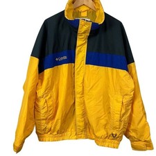 Columbia Mens Yellow Blue Bugaboo Full Zip Jacket Nylon Hiking Camping sz XL