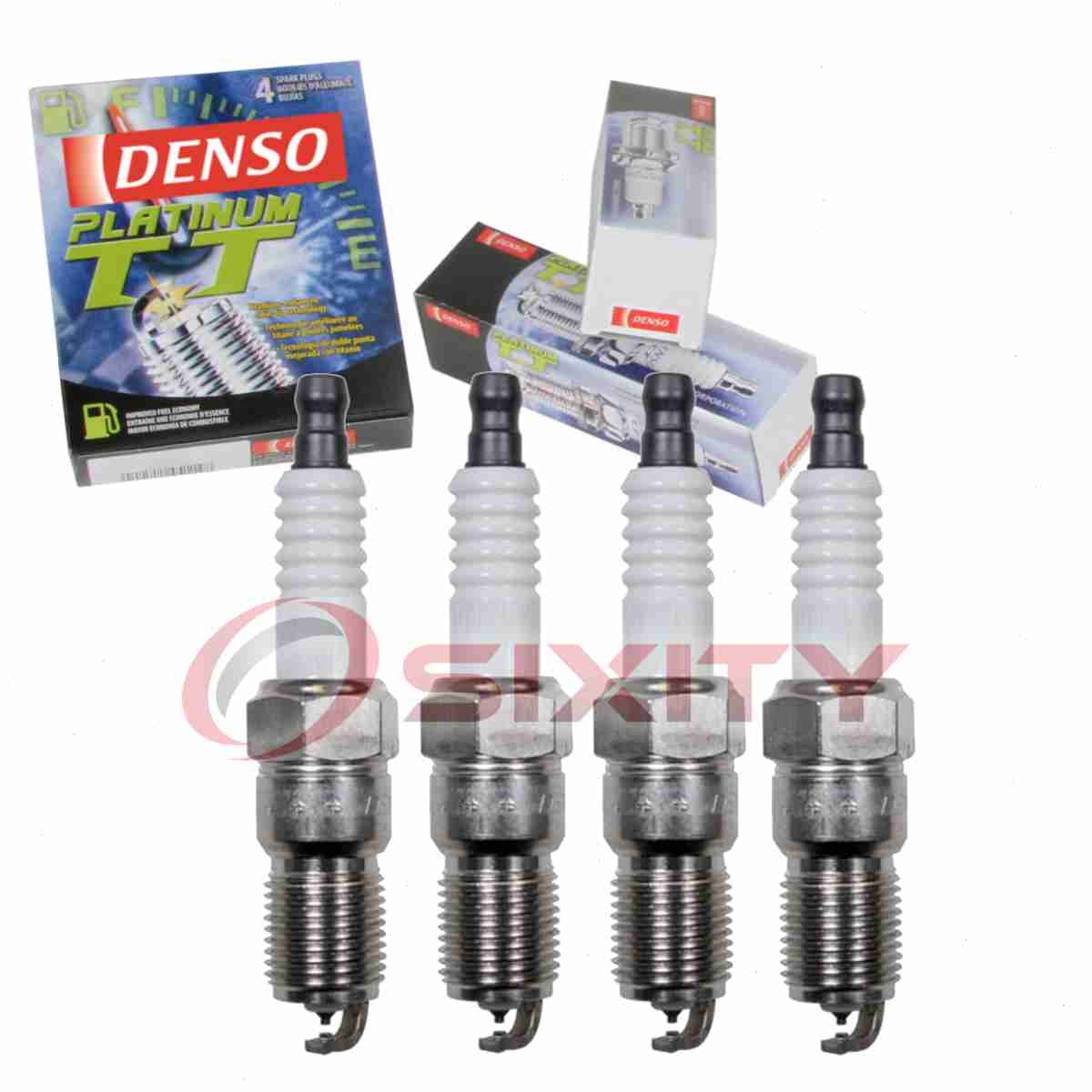 4 pc Denso Platinum TT Spark Plugs for 1981-2002 Ford Escort 1.6L 1.9L L4 sj