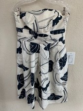 Ann Taylor White Black Silk Lined Strapless Dress Size 8P