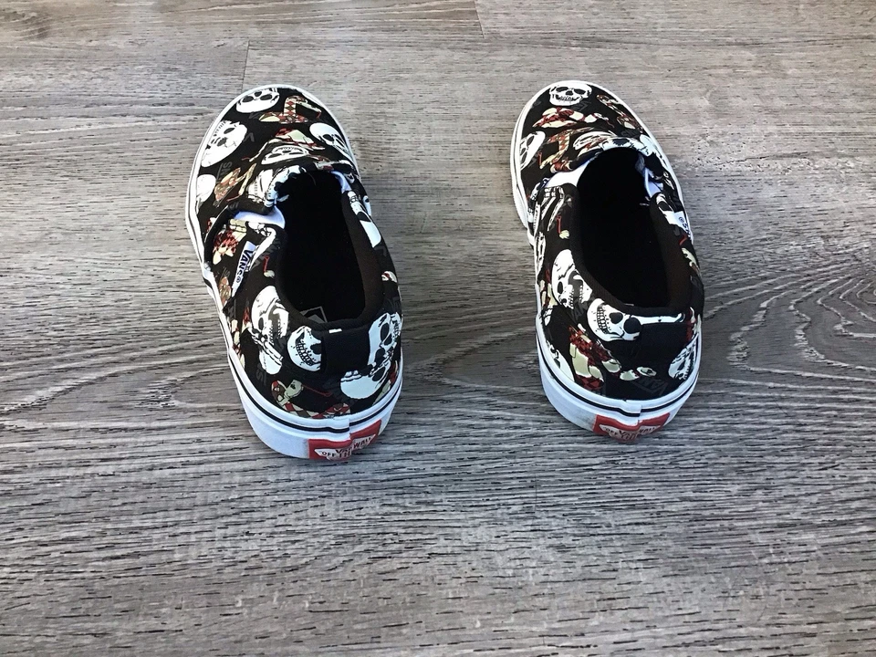 Zapatillas sin cordones Vans Asher niños talla 3 zapatos calaveras y serpientes jóvenes Foto 3 de 4
