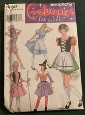 SIMPLICITY ADULT WOMENS COSTUME NEW UNCUT - 3606- SIZE HH 6, 8, 10, 12 