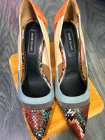 River Island Timone Multicolour Snake Print Stiletto Court Heels UK 8 EU 41 Wide