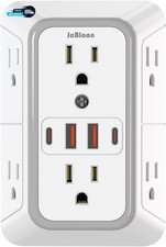 Outlet Extender Surge Protector - 6 Outlet Splitter with 4 USB Ports 2 USB C 