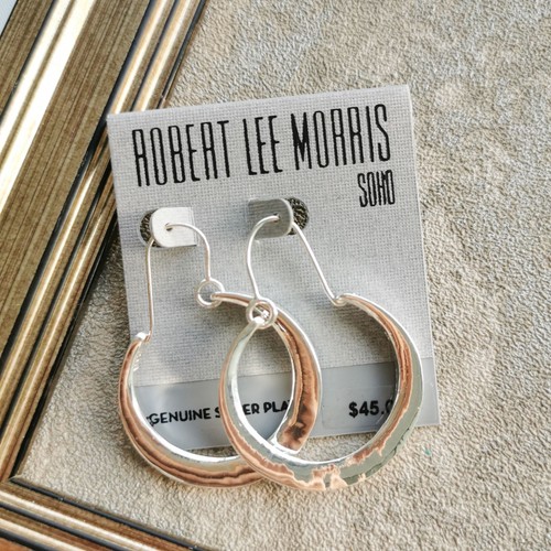 Robert Lee Morris Soho Crescent Hoop Earrings Bold Statement