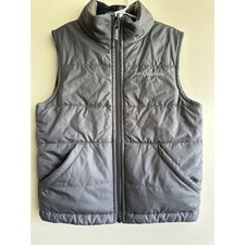Columbia Youth XS 6/7 Reversible Insulated Vest Gray Puffer Green Camo Fleece