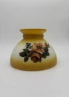 Vintage Milk Glass Lamp Shade Hand Painted Rose Pattern