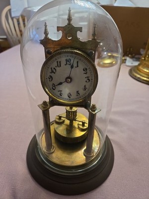 Anniversary Clock German with DISK torsion plenum c 190o''s Plate # 1651A 400 day
