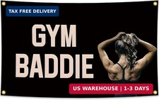 Gym Banner Inspirational Workout Tapestry, Motivational Fitness Flag 5x3 FT
