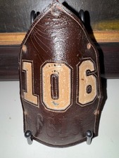 Vintage Leather Fire Helmet Front Cairns FDNY Ladder 106 Greenpoint Brooklyn