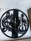 Round Analog Standard Wall Clock Black Music Note Theme Arabic Numerals — photo 1