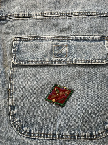 VTG Gino G. Venucci Denim Hooded Vest Zip-Up Urban See Pics Measurements (0331-x image 7