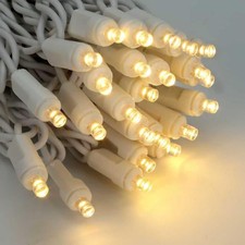 50 Counts Warm White LED Christmas Lights, 25ft Commercial Grade Outdoor Stri...