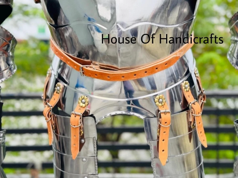 Traje de caballero armadura medieval listo para la batalla, armadura de tamaño completo armadura medieval Foto 4 de 4