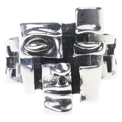 Vintage Style Personality Split Mask Ring Unique Designs For Artistic Expression