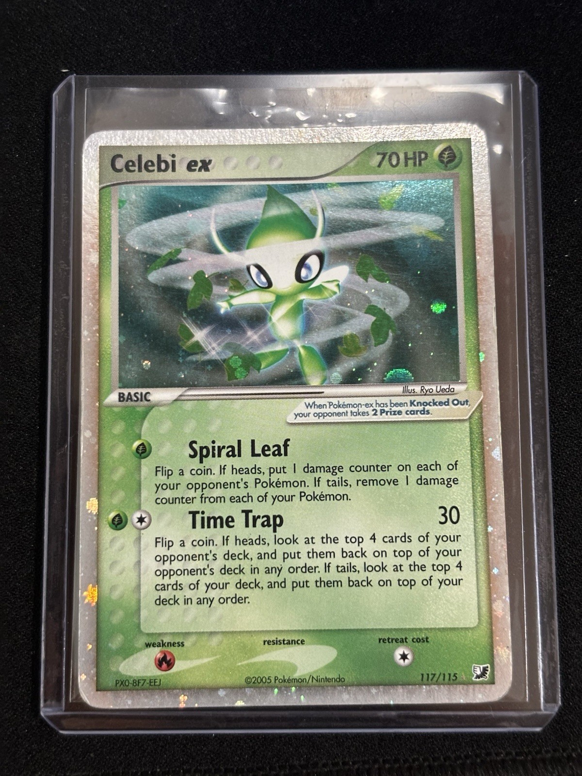 Pokémon TCG 2005 Celebi ex Unseen Forces Holo Card 117/115 Secret Rare MP