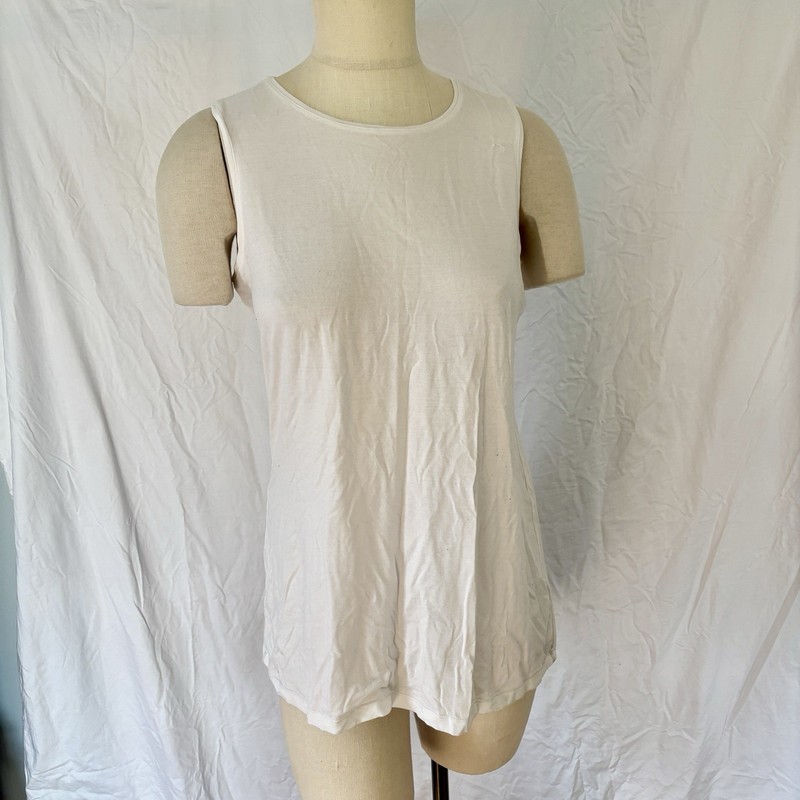 Eileen Fisher Size Small White Tencel Stretch Shell Top