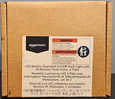 Amazon Basics LED Puck Lights - Color Changing - Battery Operated - IR Remote