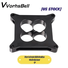 Black 1" Thick Aluminum 4150 CNC Machined Carburetor Spacer Square Bore 4 Port