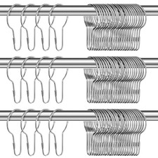 150 Pcs Stainless Steel Shower Curtain Hooks Rust Proof Silver Ring Hanger Set
