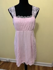 SALE! Self Esteem Y2K Slip Dress. Pink Size L With Lining Babydoll Lace Trimmed