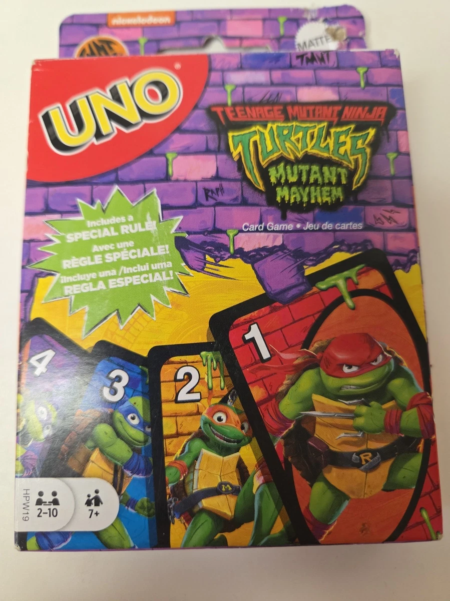 UNO Teenage Mutant Ninja Turtles Mutant Mayhem Card Game New Inside -Damaged Box