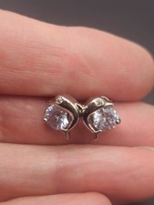 Silver Dainty Dolphin Stud Earrings S925 Cubic Zirconia
